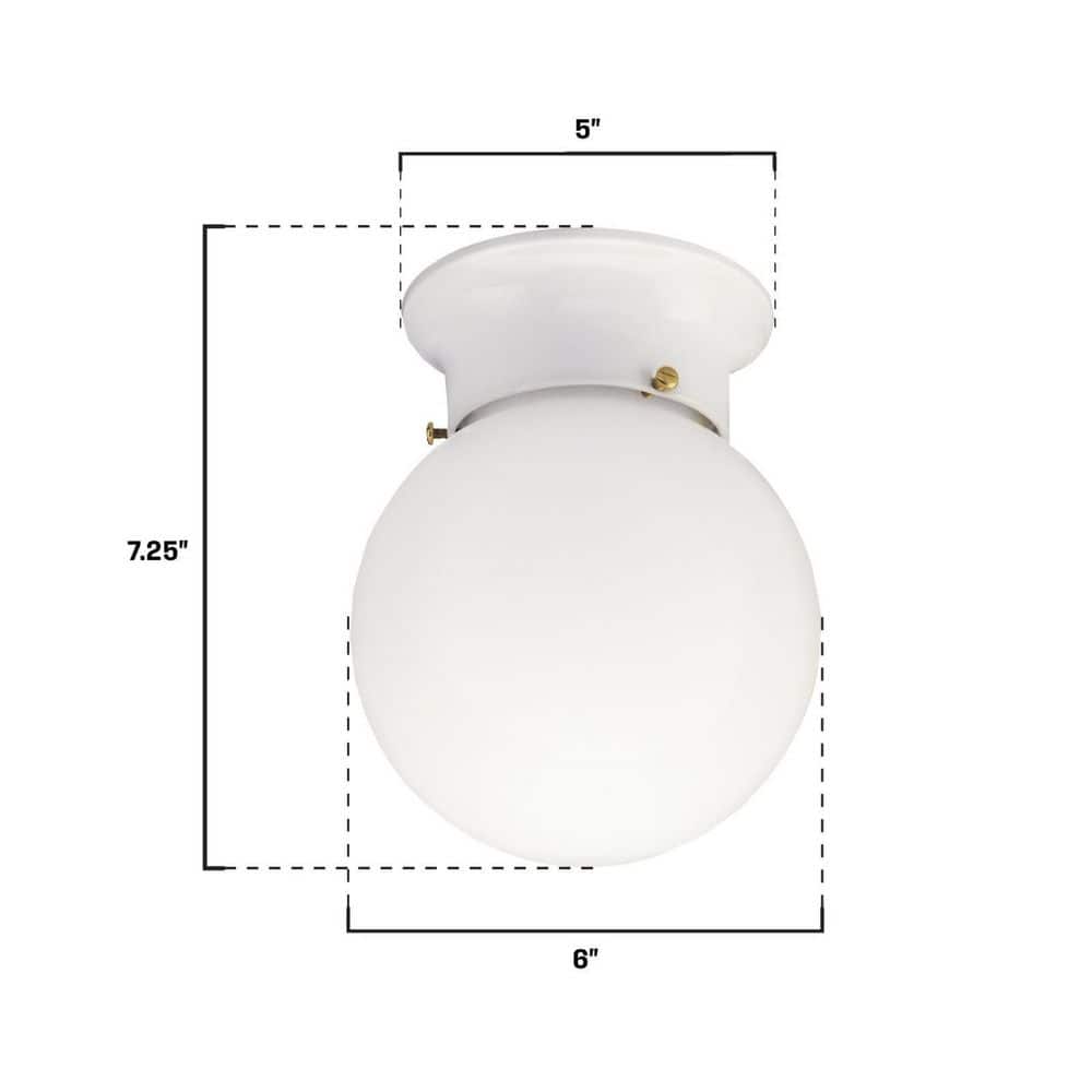 Minimalist White Glass Globe Flush Mount Ceiling Light