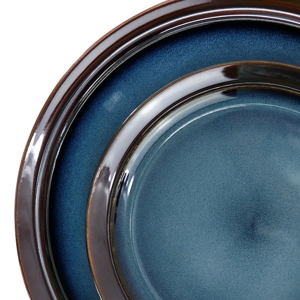 GIBSON elite 16-Piece Priya Reactive Glaze Stoneware Dinnerware 