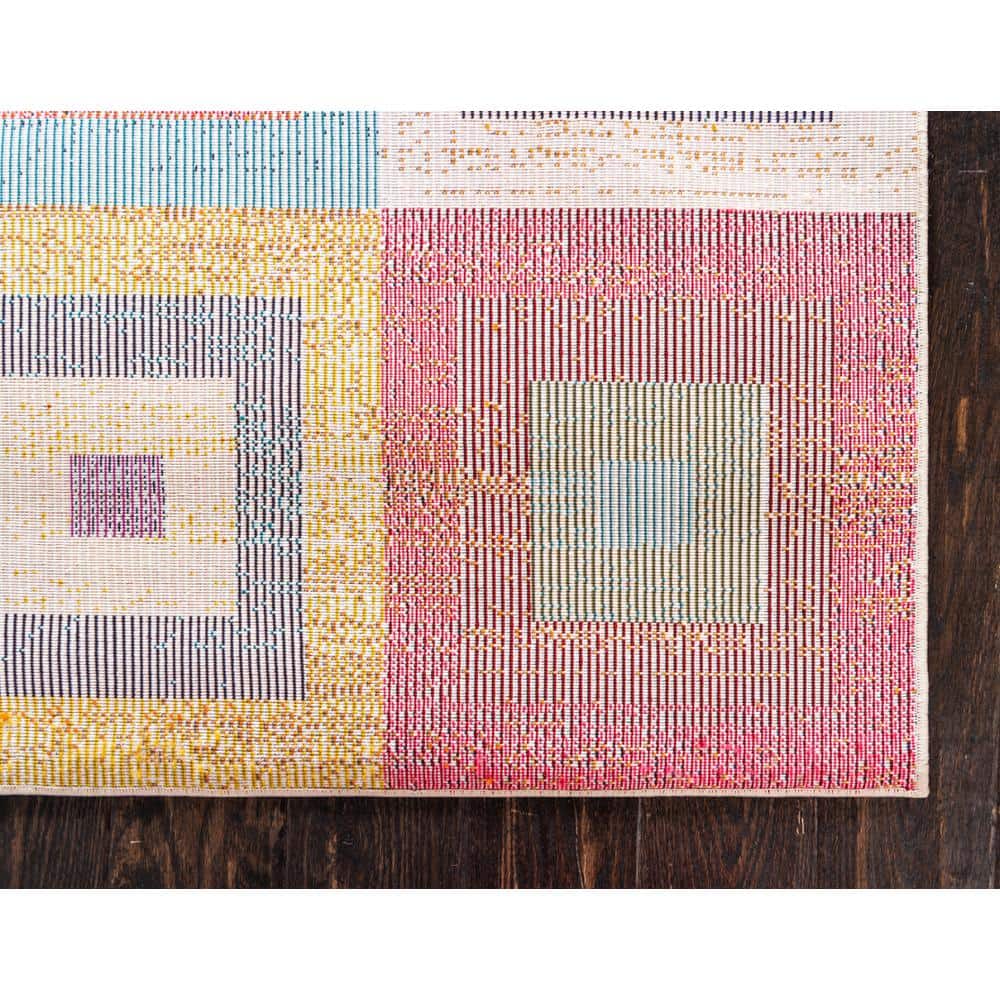 Vivid Estrella 5' x 8' Multicolor Geometric Synthetic Area Rug