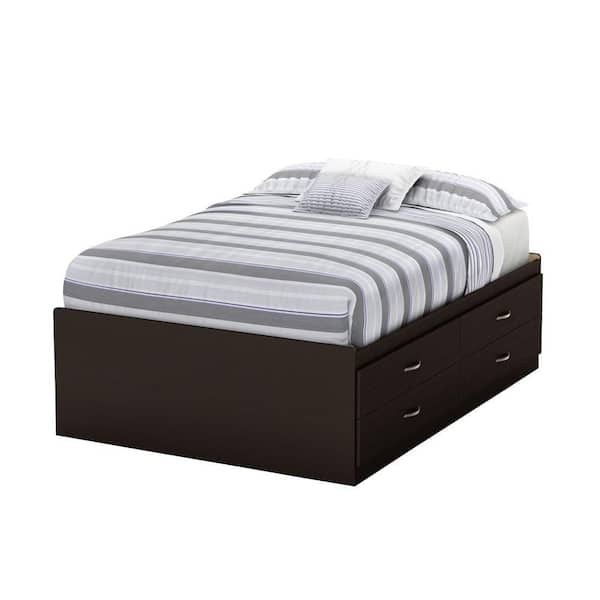 South Shore Step One 4-Drawer Chocolate Full-Size Storage Bed