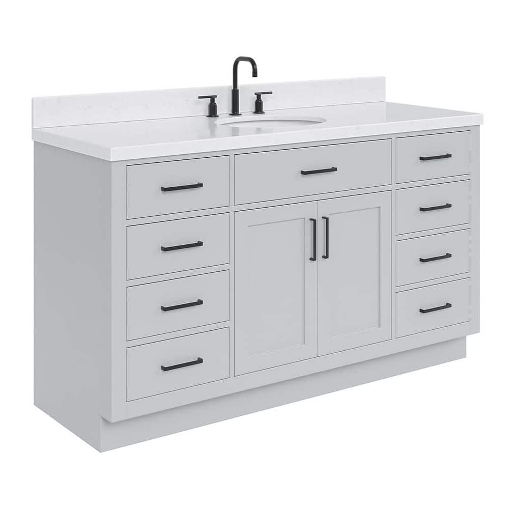 Hepburn 60" Gray Freestanding Single Basin Vanity Set
