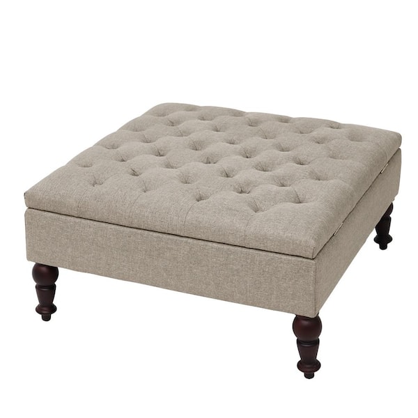 Tufted Square Storage Ottoman
