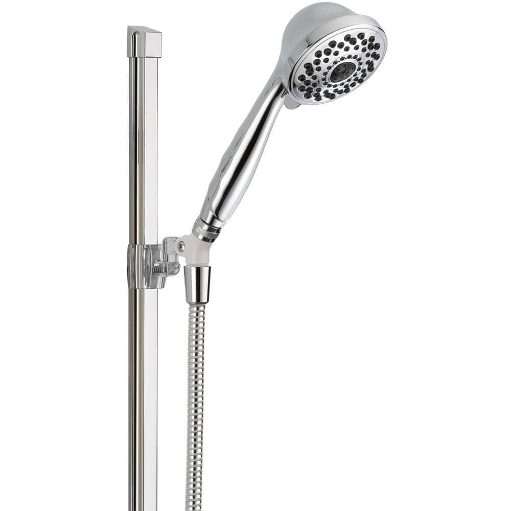 Delta 7-Spray Patterns 1.75 GPM 3.81 in. Wall Mount Handheld Shower Head  with Slide Bar in Chrome 51751 - The Home Depot