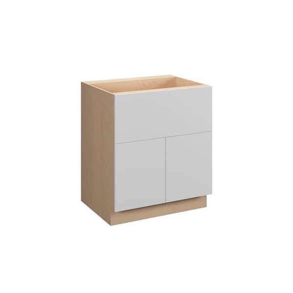 Ithaca Slab 36 in. W x 34.5 in. H x 24 in. D in Super White Plywood Assembled Farm Sink Base Cabinet