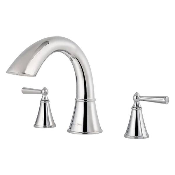 Pfister Saxton 2-Handle High-Arc Deck Mount Roman Tub Faucet Trim Kit in Polished Chrome (Valve Not Included)