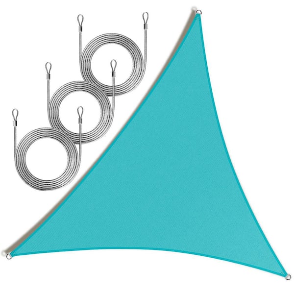 ROYAL SHADE 8 ft. x 8 ft. x 8 ft. Triangle Sun Shade Sail with Rope-Turquoise