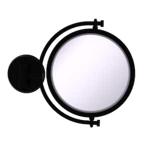 8 in. x 10 in. Round Framed Wall Mounted Make-Up Mirror 2X Magnification in Matte Black