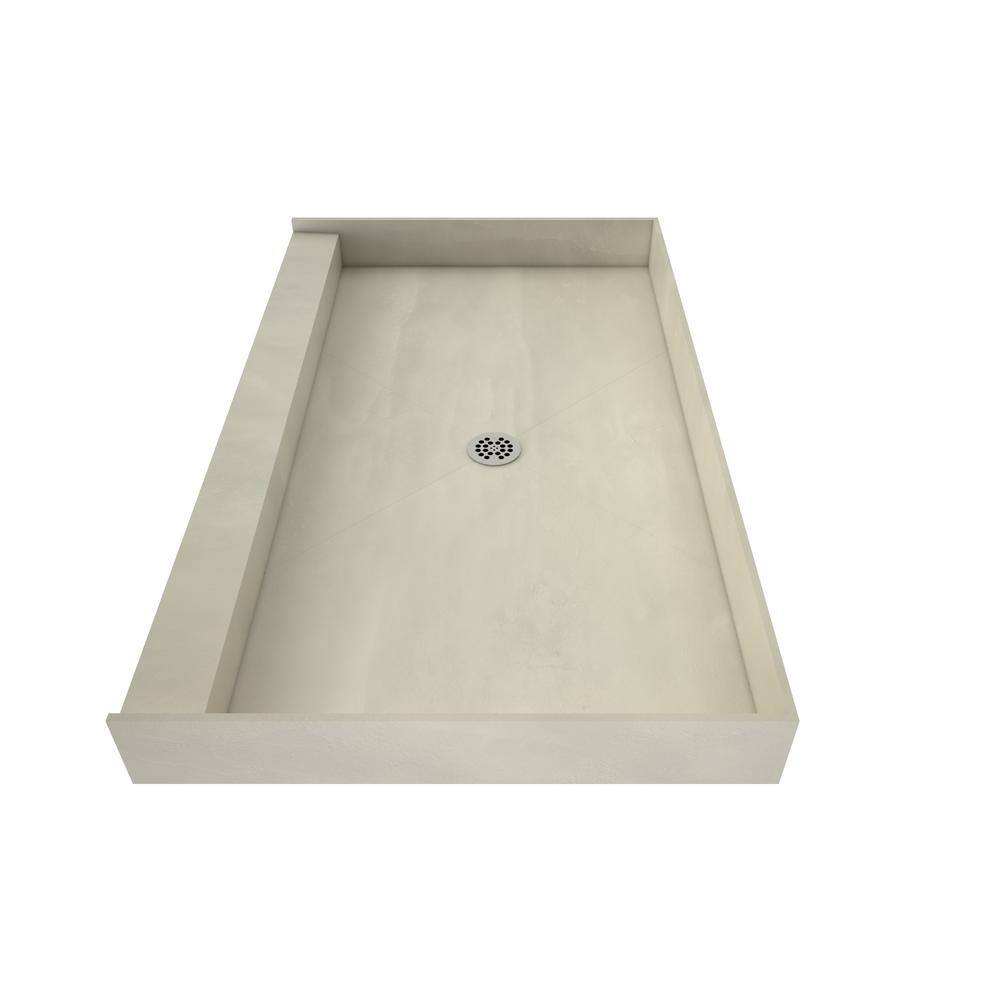 Beige PVC 48" x 36" Shower Pan with Center Drain