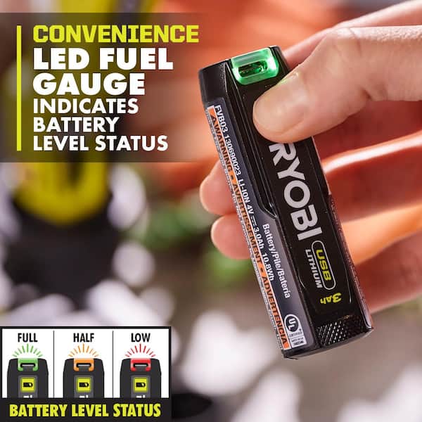 RYOBI - USB Lithium Cordless Craft 4-in-1 Stapler/Nailer Kit with 3.0 Ah Battery and Charging Cable