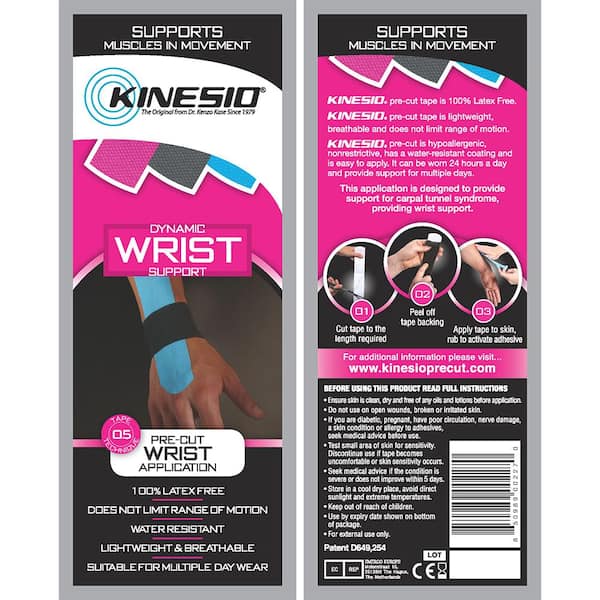 K-Tape for Me Precut Kinesiology Tape for Pain in the Wrist or Knee, 4 count