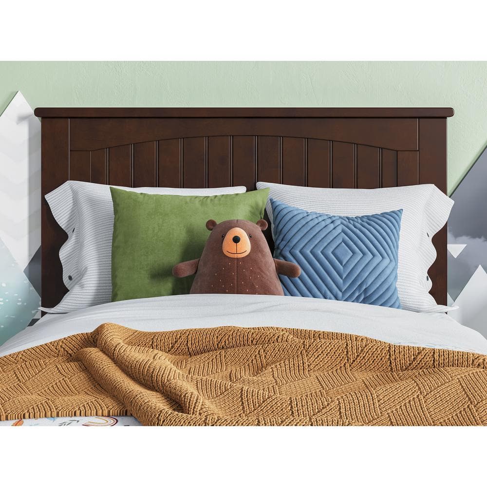 Nantucket Walnut Twin Wood Platform Bed with Trundle