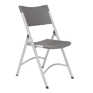 Charcoal Plastic Seat Outdoor Safe Folding Chair (Set of 4)