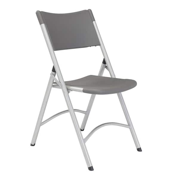 National Public Seating Charcoal Plastic Seat Outdoor Safe Folding Chair (Set of 4)