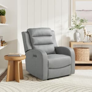 Archer Grey Faux Leather Recliner with Power