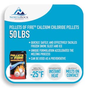 North Rock 50 Lb. Calcium Chloride Blend Ice and Snow Melt Plus Deicer W/ Heat Generating Pellets, Works to -25°F