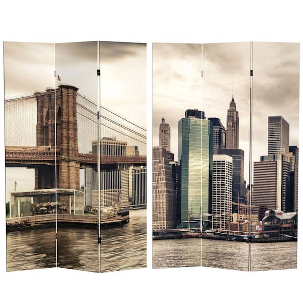 New York 6 ft. Printed 3-Panel Room Divider