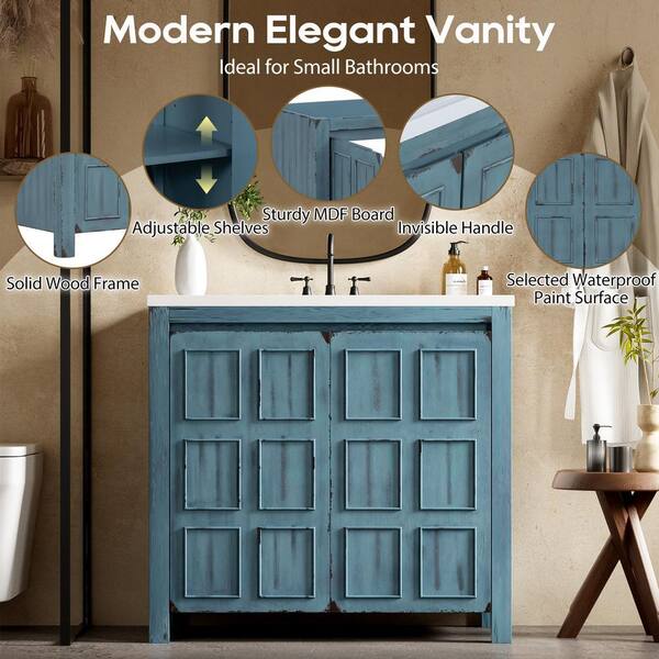 36 in. W x 18 in. D x 34 in. H in Single Sink Freestanding Retro