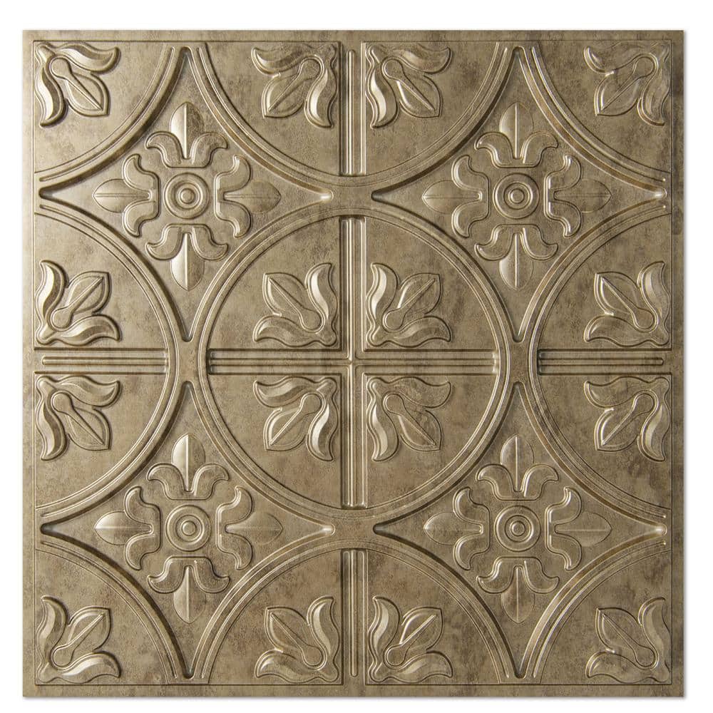 Art3dwallpanels Antique Gold ft. x ft. PVC Decorative Drop in/Lay in Ceiling  Tile A109hd02AG The Home Depot