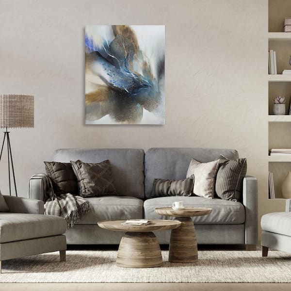 Solemn Neutral Atmosphere by K. Nari Unframed Abstract Graphic Art Print 40 in. x 30 in.