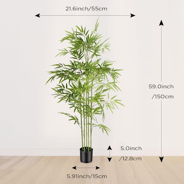 Vitalismo 5 ft. Artificial Bamboo Tree 60 in. Silk Fake Bamboo Tree  NOHK0081G - The Home Depot