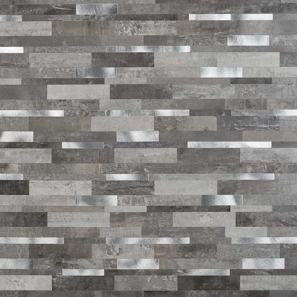 Ivy Hill Tile Luxe Core Metalway Cement 11.81 in. x 11.81 in. SPC Peel and Stick Tile (0.96 Sq. Ft. / Sheet)
