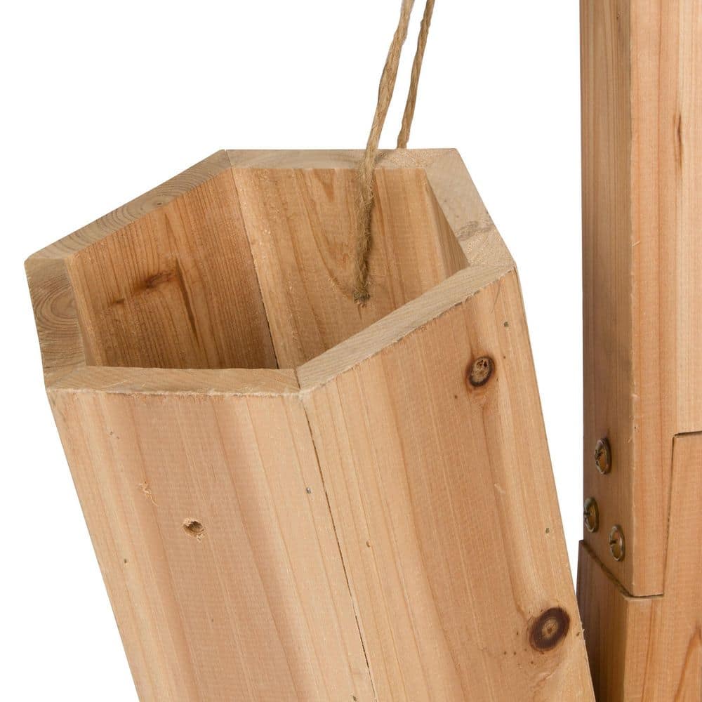 Natural Cedar Wood 55" Decorative Outdoor Wishing Well Planter