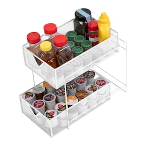 3 Compartment Storage Basket with Sliding Drawer, White