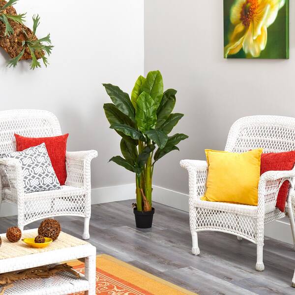 Nearly Natural 4 ft. Artificial Triple Stalk Banana Tree (Real Touch)
