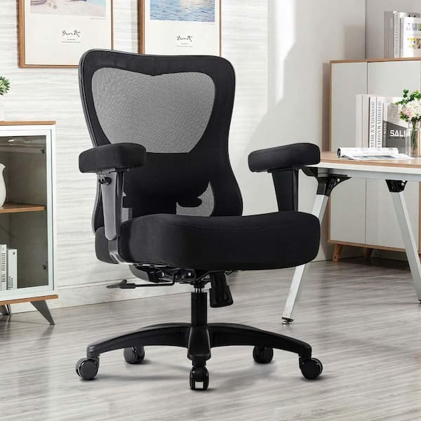Unbranded Mesh Seat Office Chair, Ergonomic Executive Chair Drafting Chair in Black, Computer Desk Task Chair with Wheels