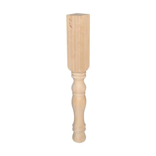 American Pro Decor 34-1/2 in. x 4 in. Unfinished North American Solid Maple Kitchen Island Leg