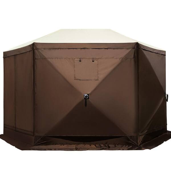 SKONYON 6-Sided Pop-Up Screen Tent with Mesh Windows, 12 ft. x 12