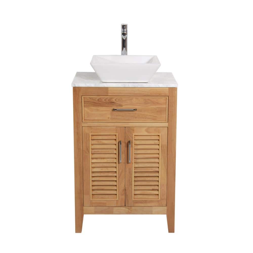 Marina 24 in. W x 18 in. D x 41 in. H Single Sink Bath Vanity in Natural Wo
