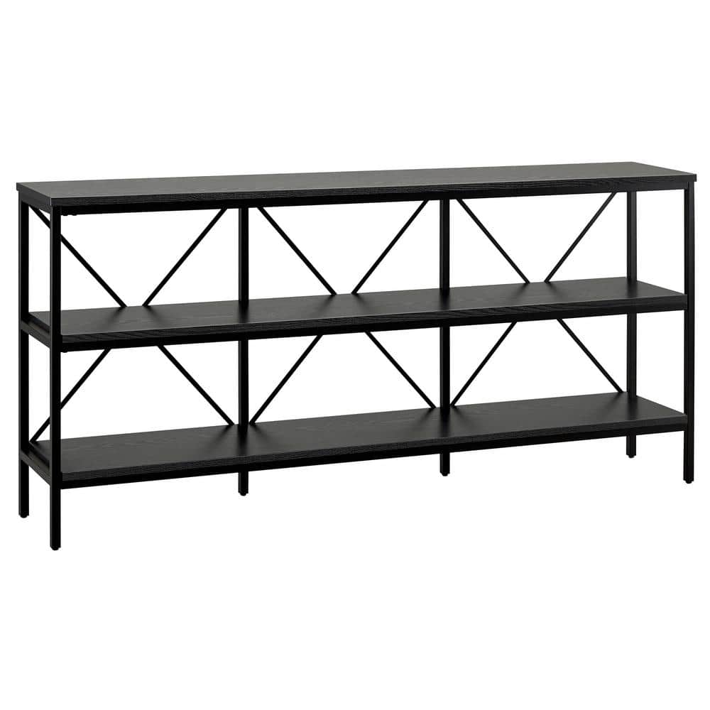 Modern Farmhouse Blackened Bronze 64" Console Table with Storage