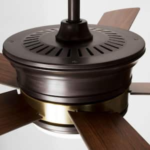 Harranvale Collection 54 in. LED Indoor Antique Bronze Industrial Ceiling Fan with Light Kit and Remote