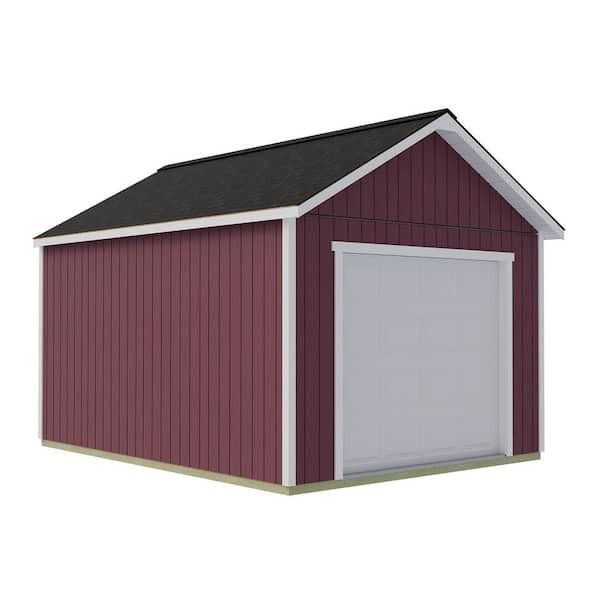 Tailored Titan 12 ft. x 16 ft. Wood Garage Kit with High Side Walls and Tasteful Gable Roof Design