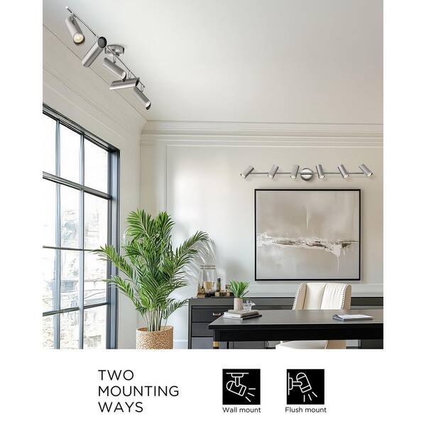 JAZAVA 4.1 ft. Brushed Nickel Integrated LED Ceiling Mounted