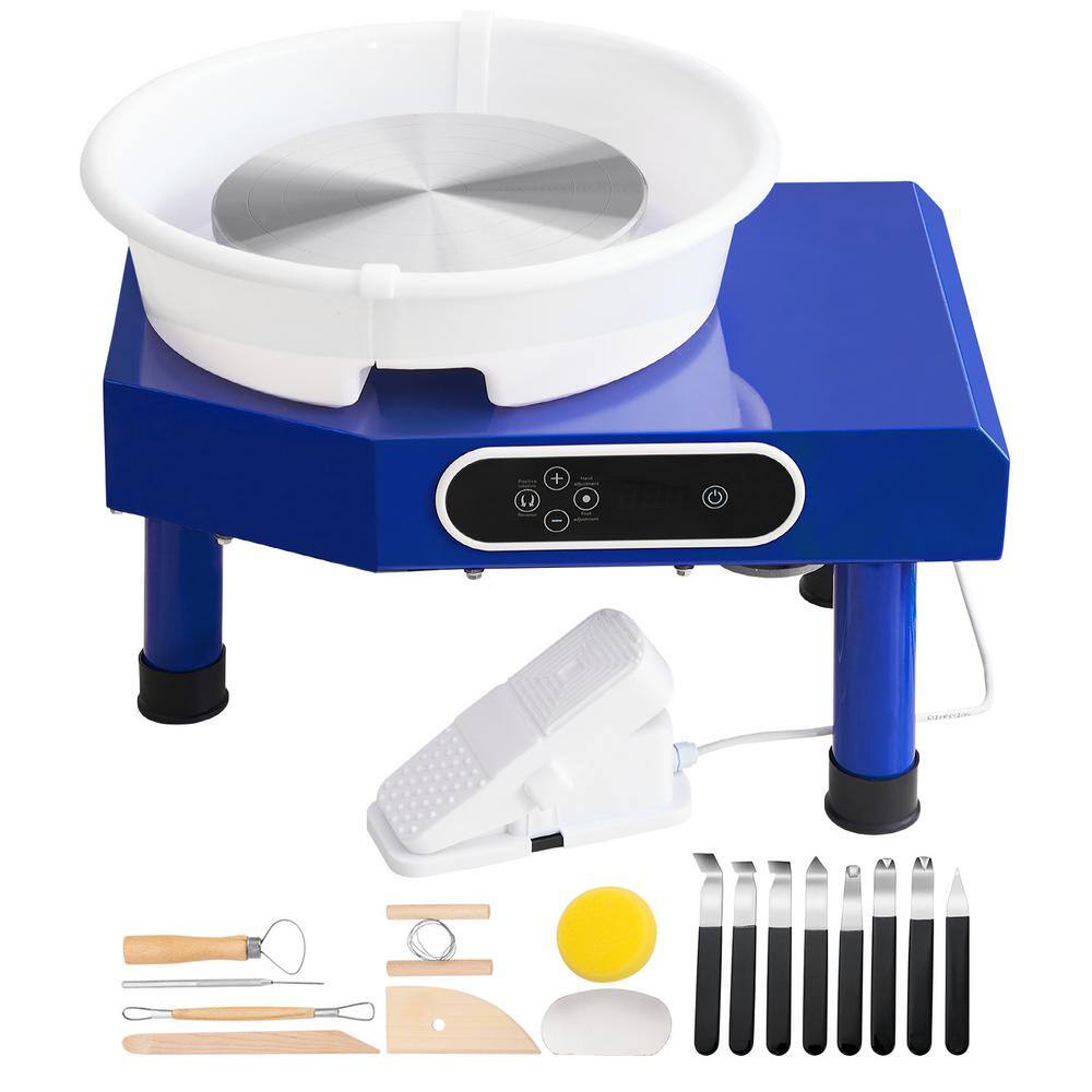 10 in. Pottery Wheel, Ceramic Forming Machine with Foot Pedal, ABS Basin, Adjustable 60-300RPM, Manual LCD Panel price history on PriceWatchPro
