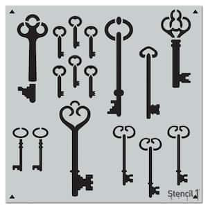 Skeleton Keys Repeat Pattern Stencil