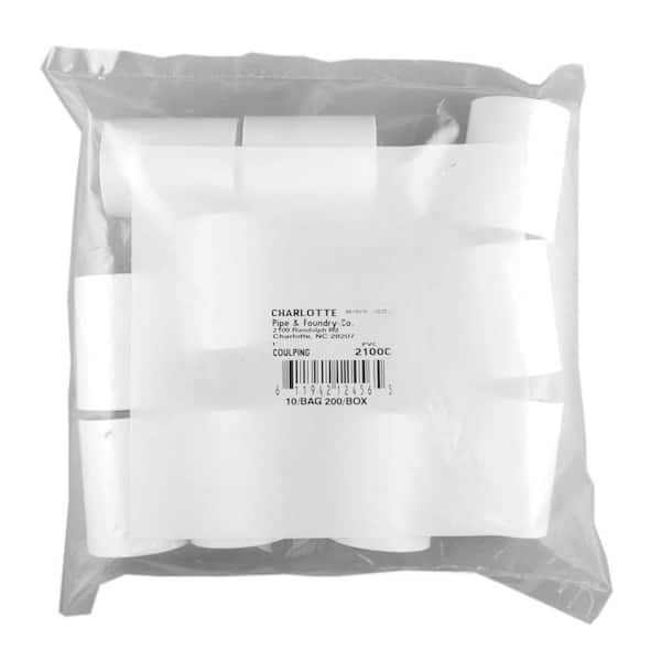 Charlotte Pipe 1 in. PVC Sch. 40 S x S Coupling (10-Pack)