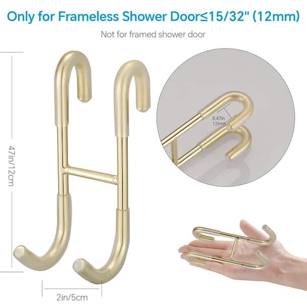 BWE Frameless Bathroom Towel Hook Shower Glass Door Hook Drilling