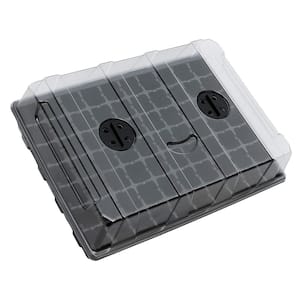 Black Plastic Smiling Face Seed Starter Trays with Dome and Base (70-Cell Per Tray) (5-Pack)