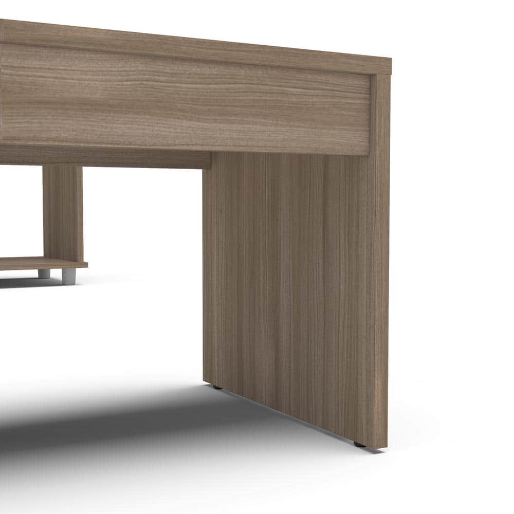 Polifurniture 2-Piece Walnut Living Room Set with TV Stand and Coffee Table