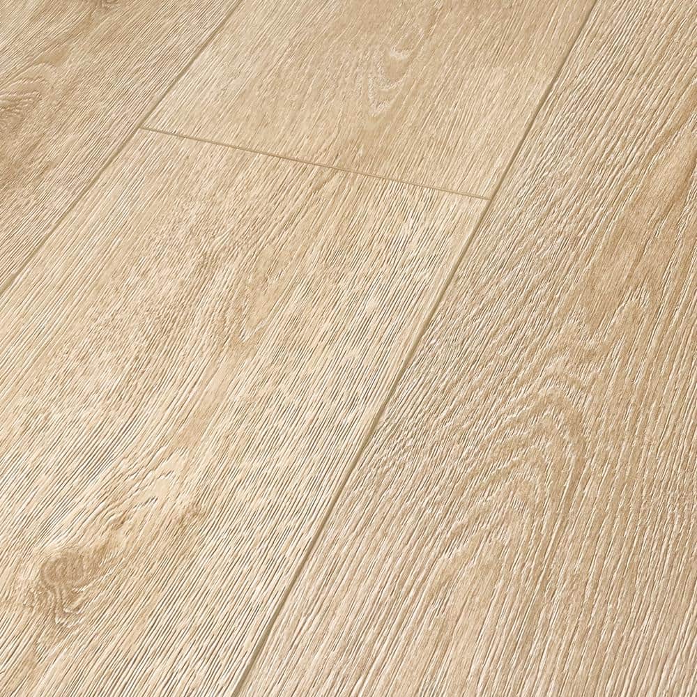 Mansion Ecru Oak EIR 12 mm T x 9.3 in. W Uniclic HDF AC5 Waterproof Laminat
