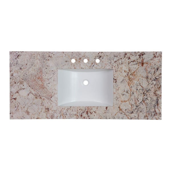 49 in. W x 22 in. D Stone Effects Single Sink Vanity Top in Rustic Gold 49 in. W x 22 in. D Stone Effects Single Sink Vanity Top in Rustic Gold