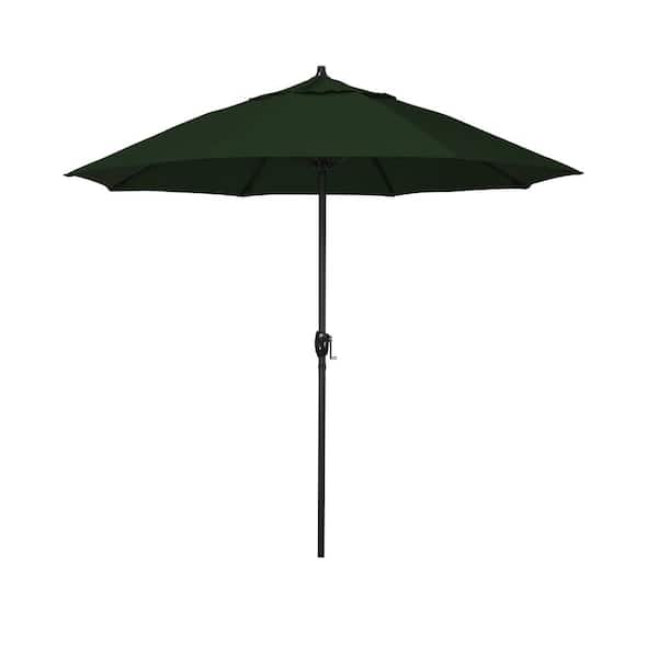 California Umbrella 7.5 ft. Bronze Aluminum Market Patio Umbrella with Fiberglass Ribs and Auto Tilt in Green Pacifica