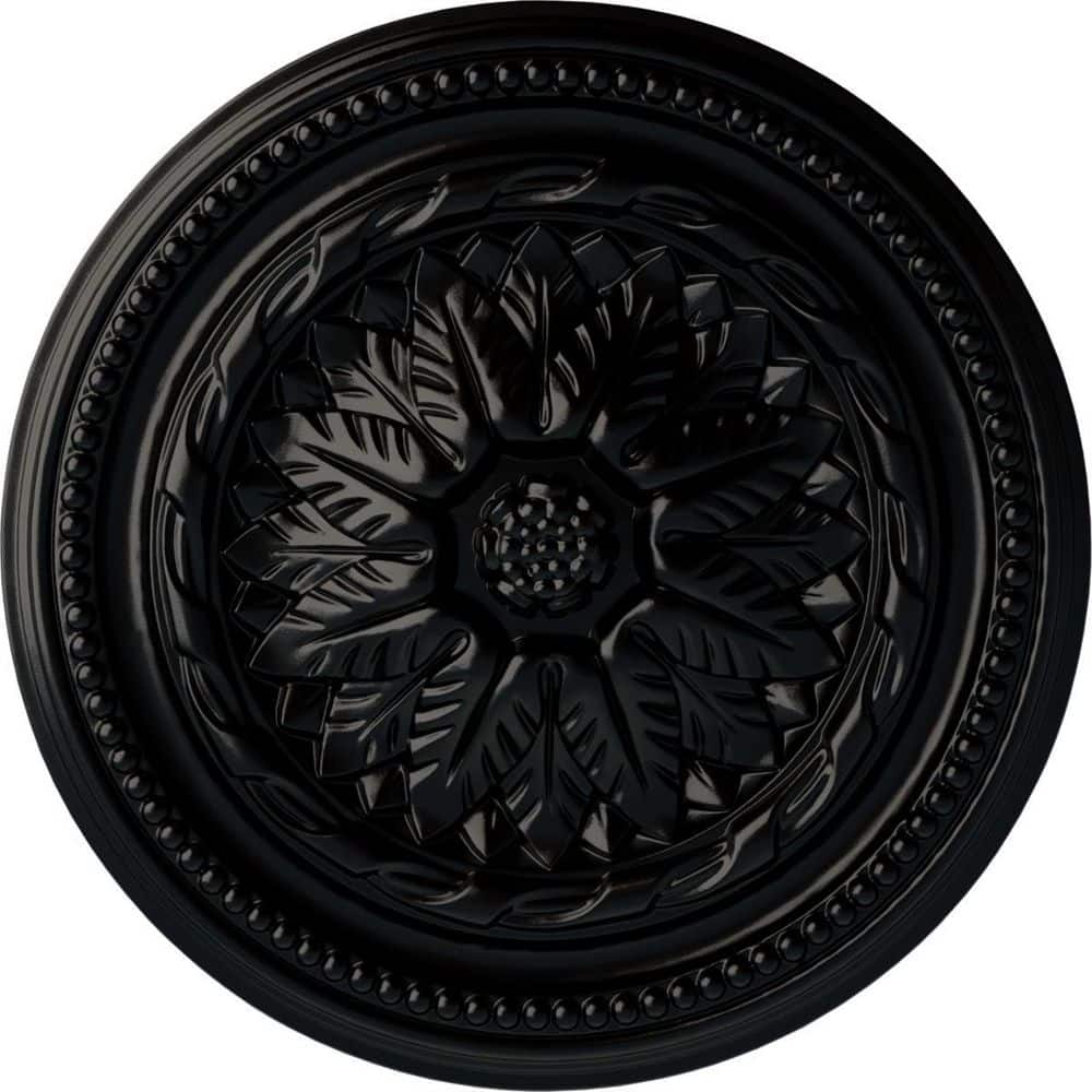 Jet Black 16" Polyurethane Decorative Ceiling Medallion