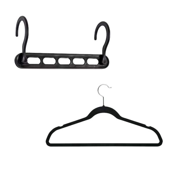 Slip Velvet Clothing Hangers, 50 Pack, Black