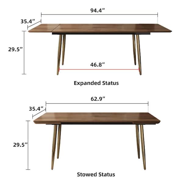 THE RIGHT PATH Walnut Wood Grain Wood 35.4 W. 4-Legs Dining