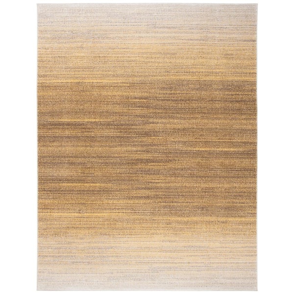 Adirondack 10 ft. x 14 ft. Gold/Ivory Striped Area Rug