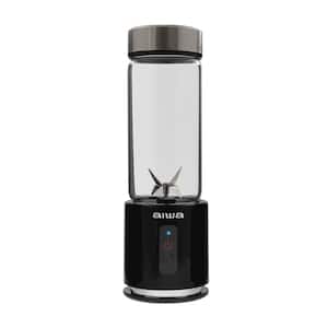 13.5 oz. Single Speed Rechargeable Black Portable Blender, with Extra Lid, Blend, Sip, and Clean